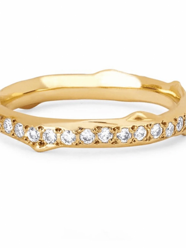 Logan Hollowell Rose Thorn Pav Diamond Band Size 4.5